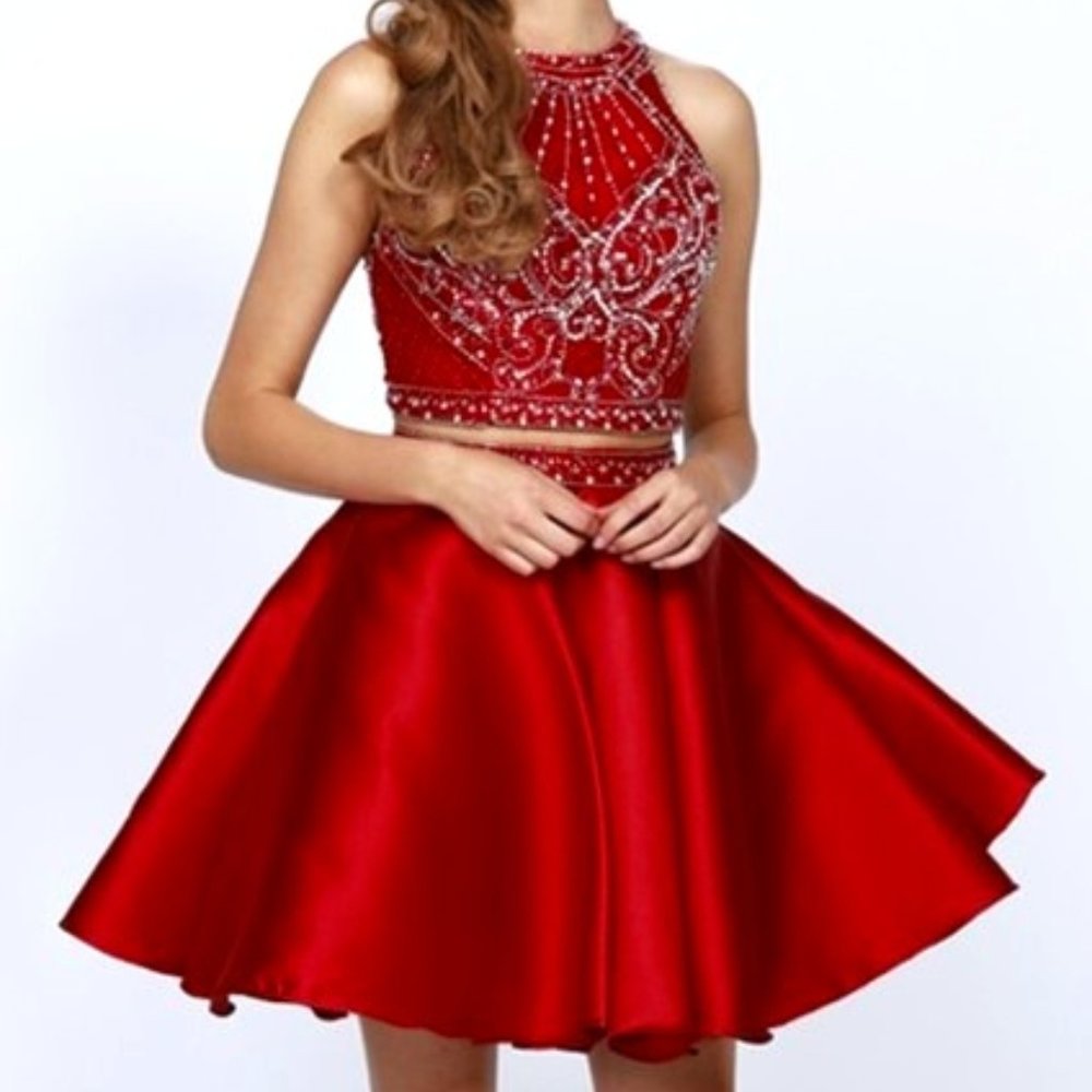 Juliet Jeweled Two Part Short Cocktail Dress JT811